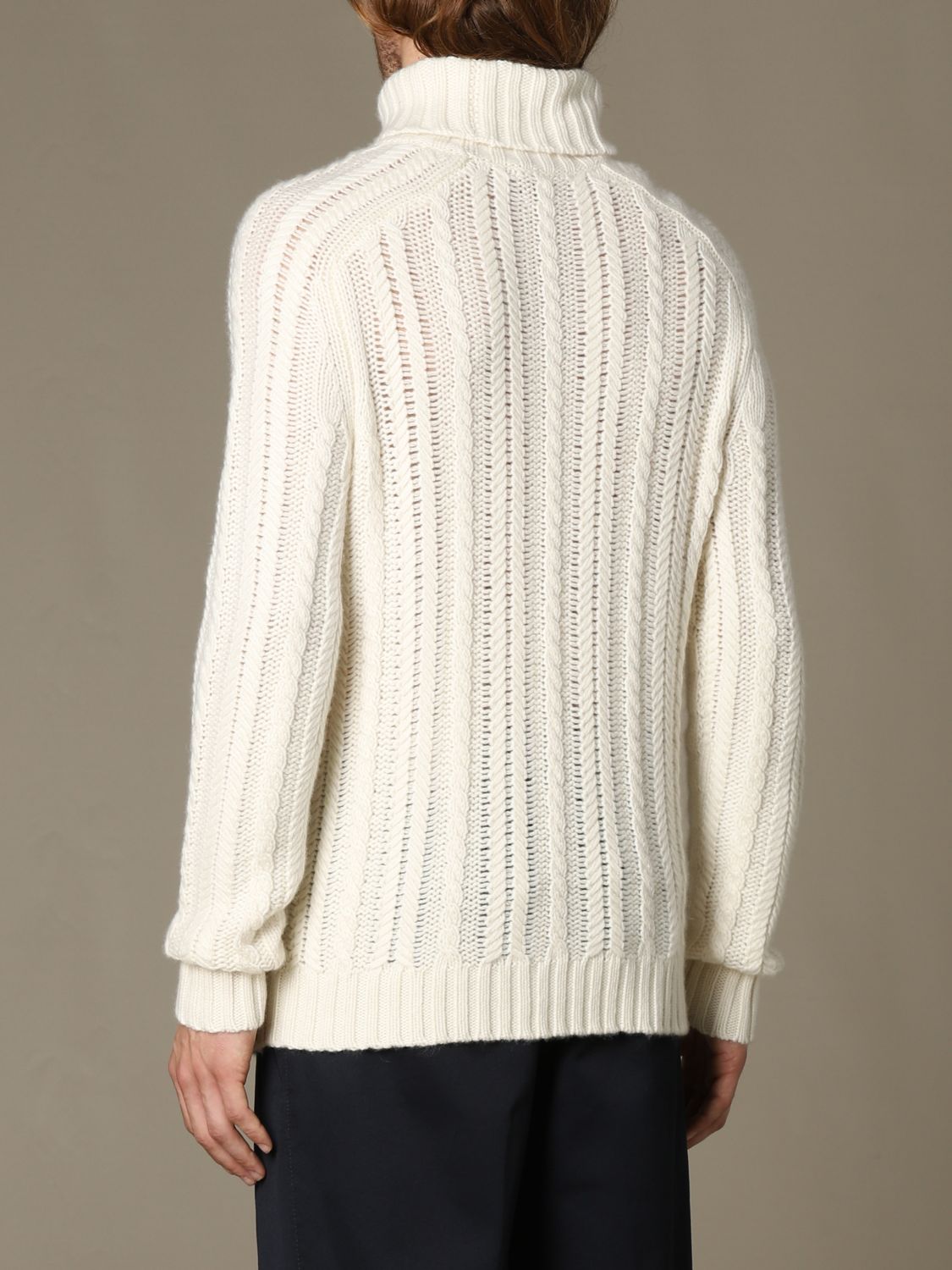ALPHA STUDIO: braided turtleneck - Yellow Cream | Alpha Studio sweater ...