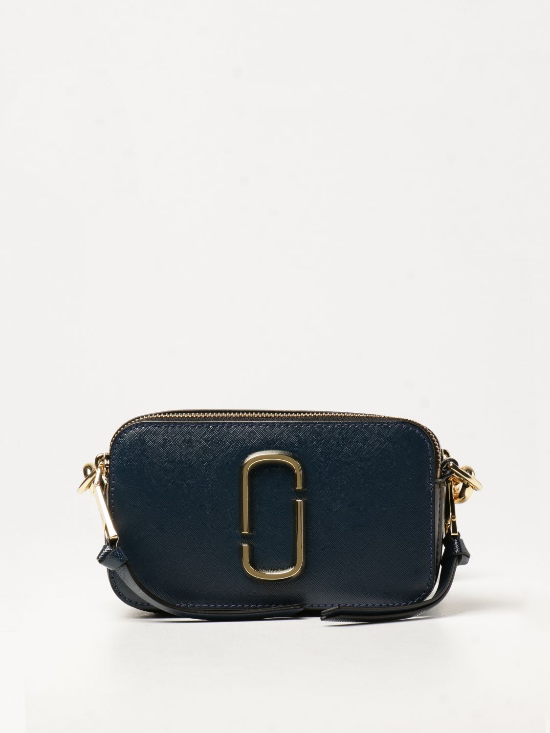 MARC JACOBS: The Logo Strap Snapshot bag in saffiano leather - Blue