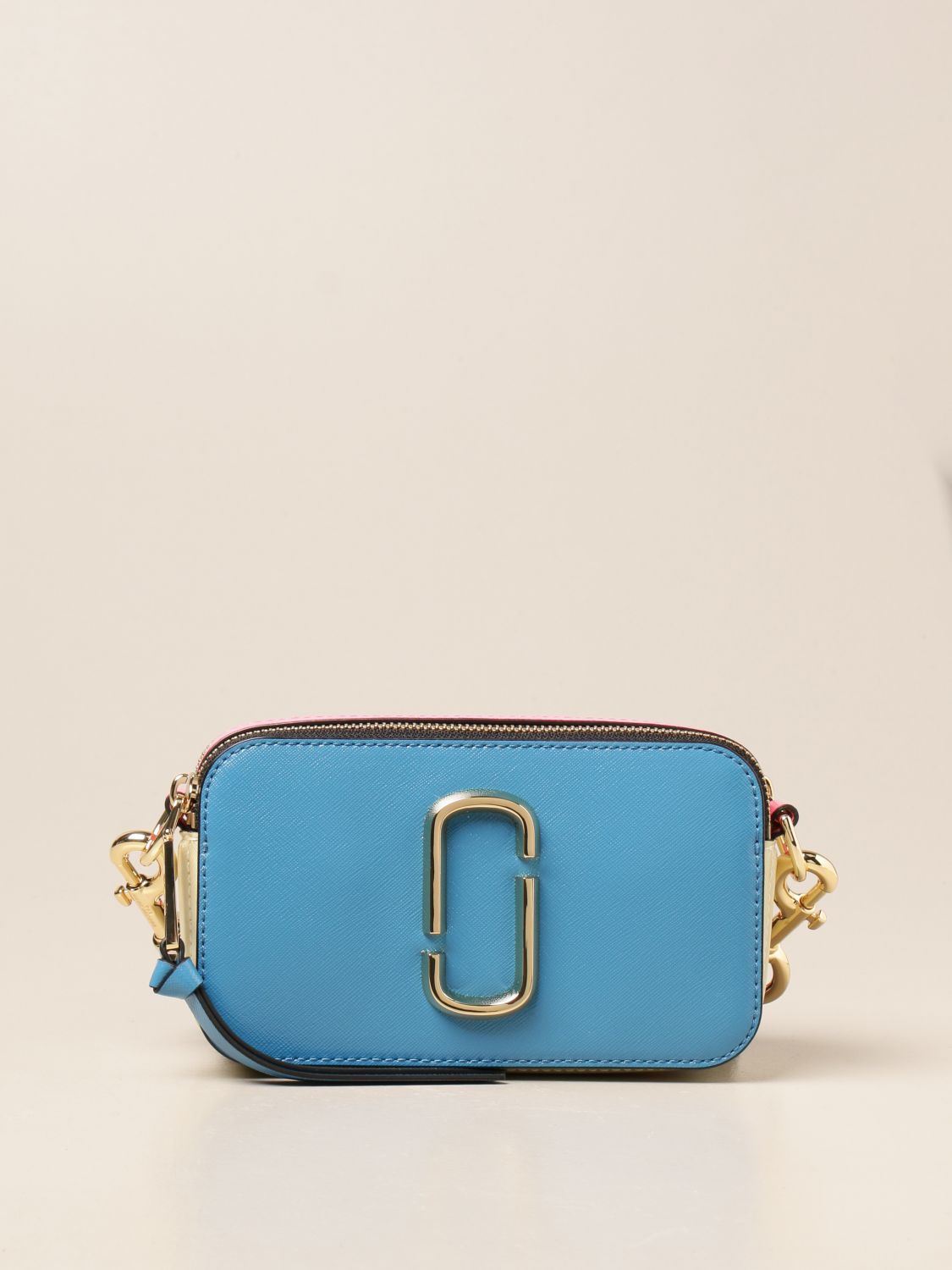 Marc Jacobs Misty Blue Multicolor Snapshot Leather Crossbody Bag