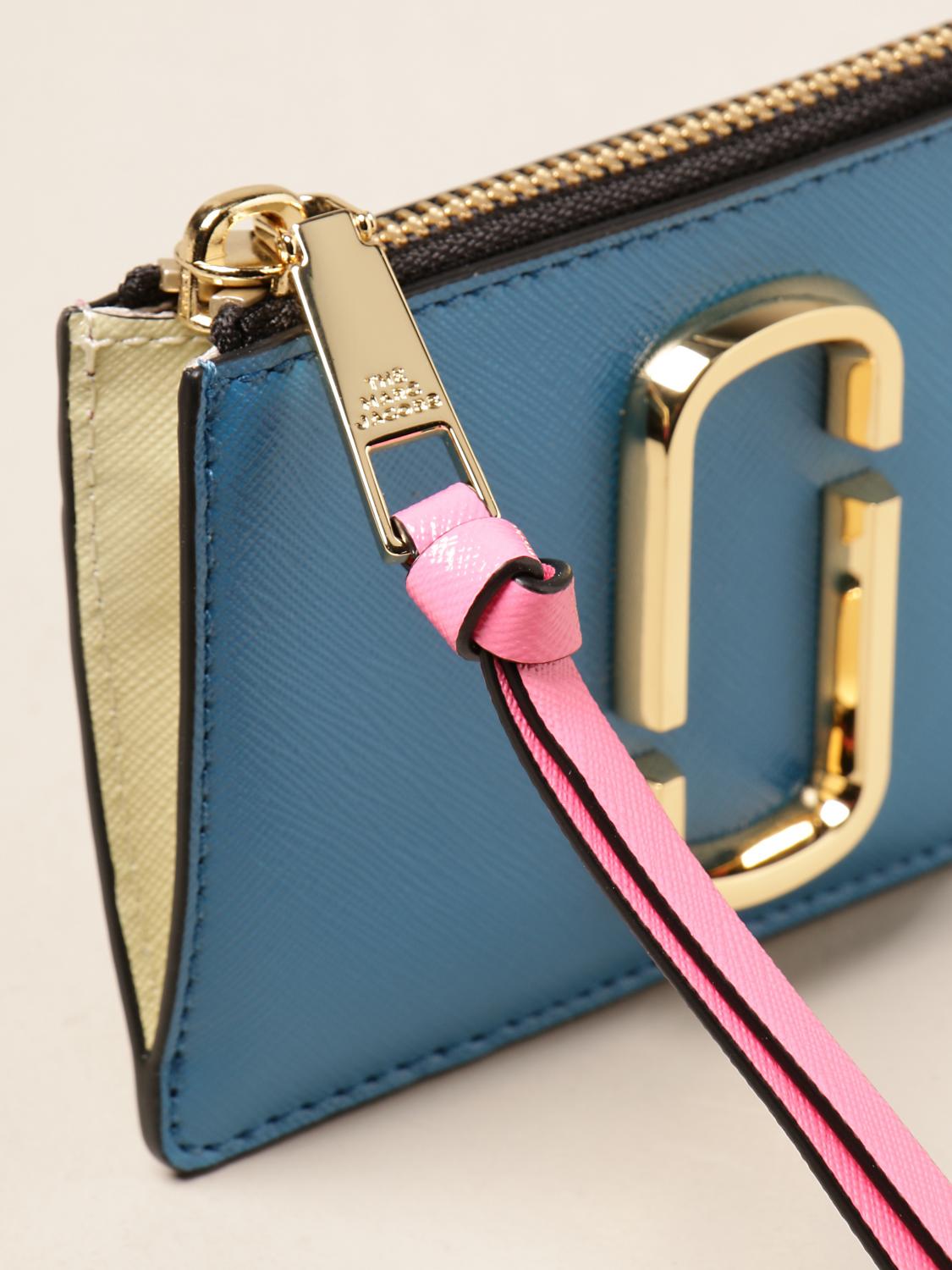 MARC JACOBS Snapshot card holder in leather Royal Blue Marc Jacobs