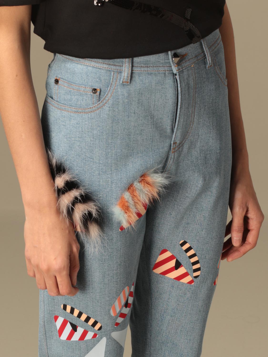 Fendi Outlet: jeans for woman - Denim | Fendi jeans FLP593 4OG online ...