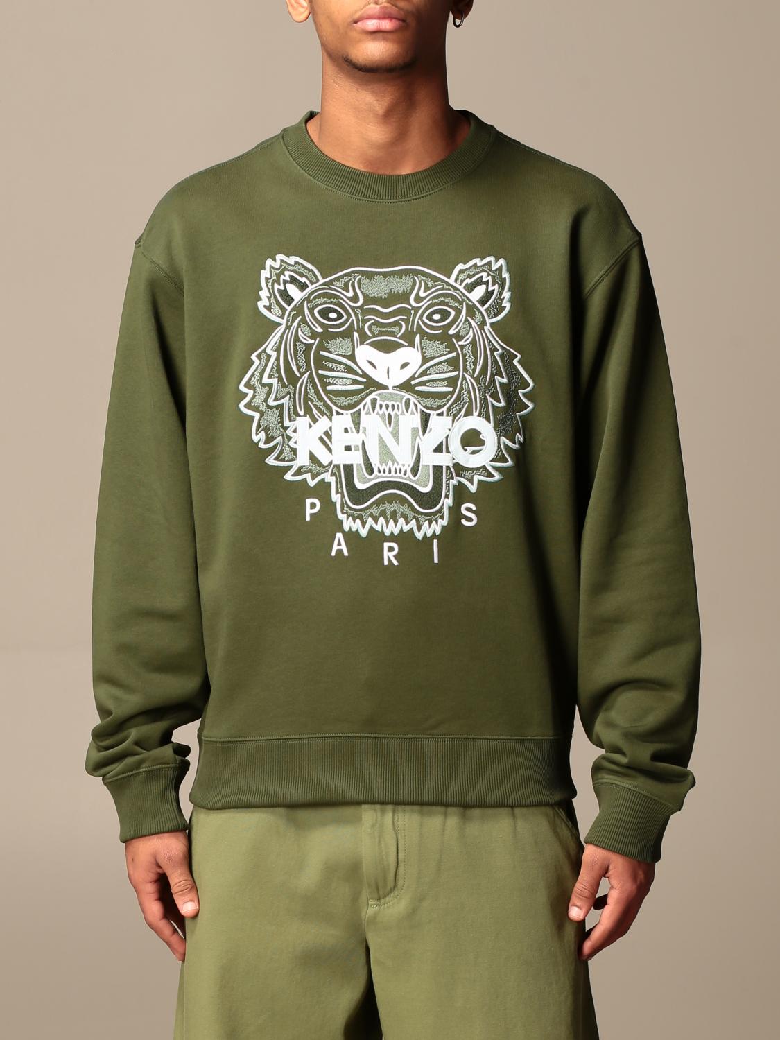 KENZO Khaki crewneck sweatshirt with print