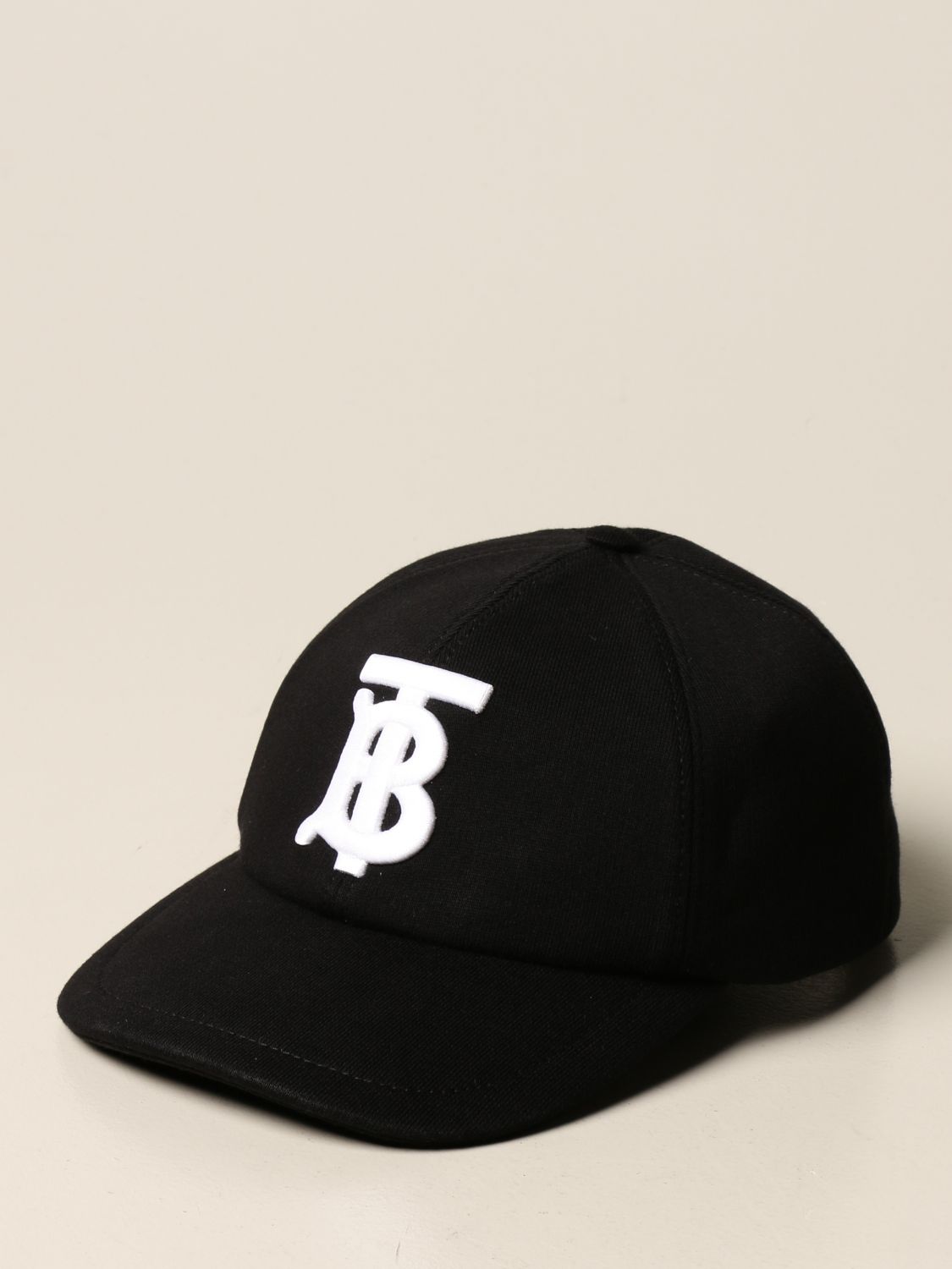BURBERRY: cotton baseball cap with TB monogram - Black | Burberry hat
