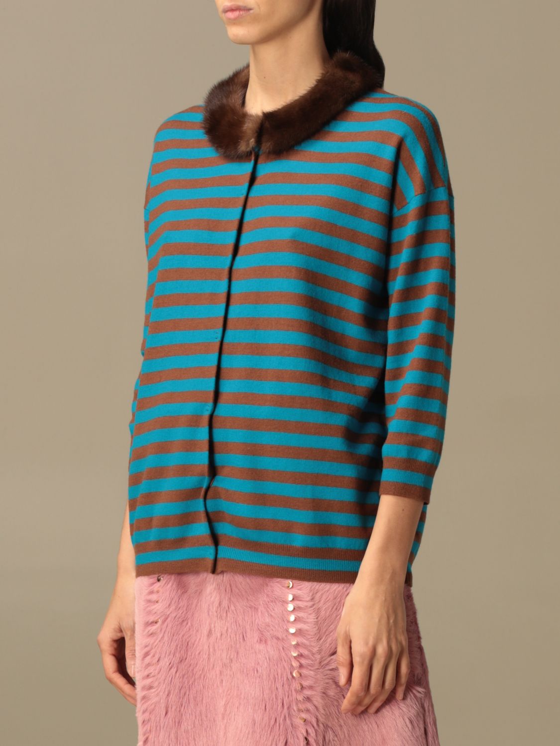 Prada Outlet: jumper for women - Striped | Prada jumper p25c74 1h2p online  on 