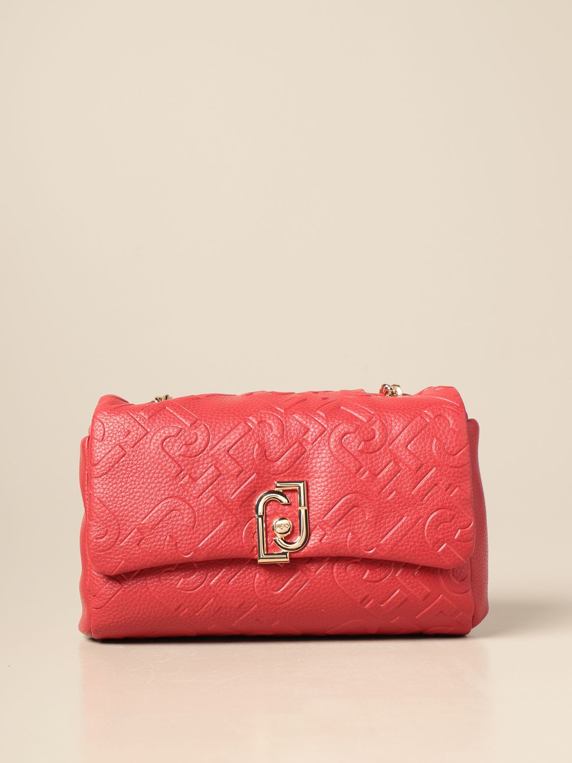 LIU JO: bag in synthetic leather with embossed logo - Red | Liu Jo ...