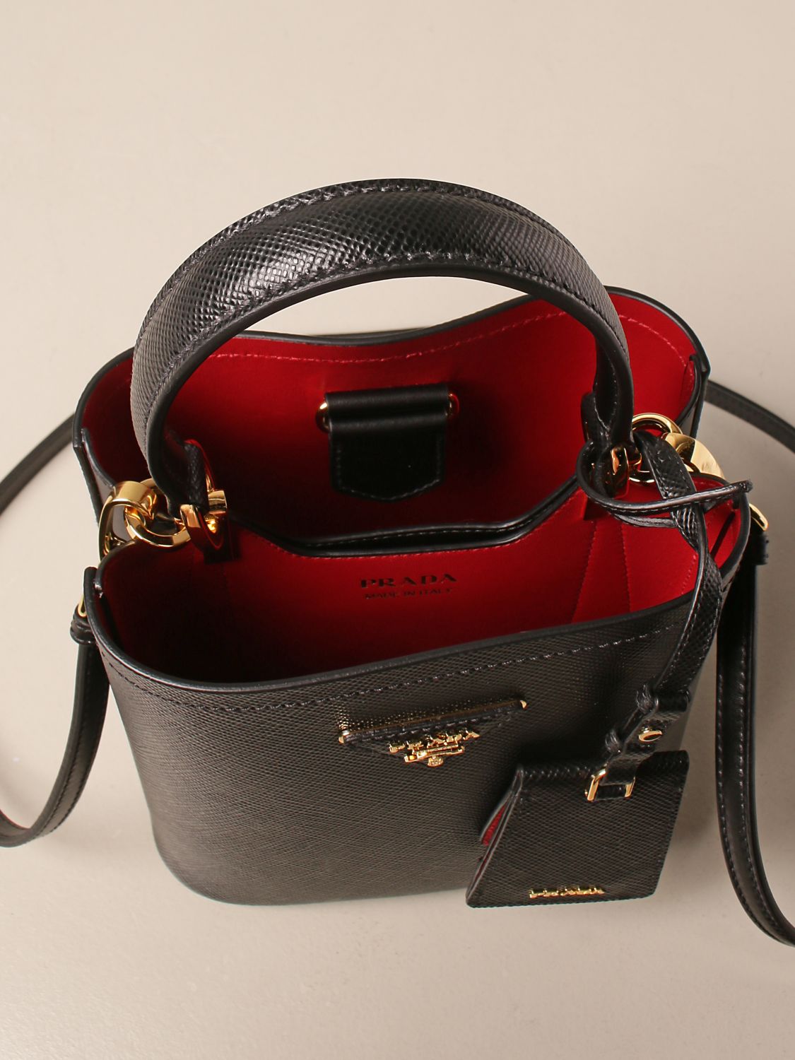 PRADA bucket bag in saffiano leather Handbag Prada Women Black 1