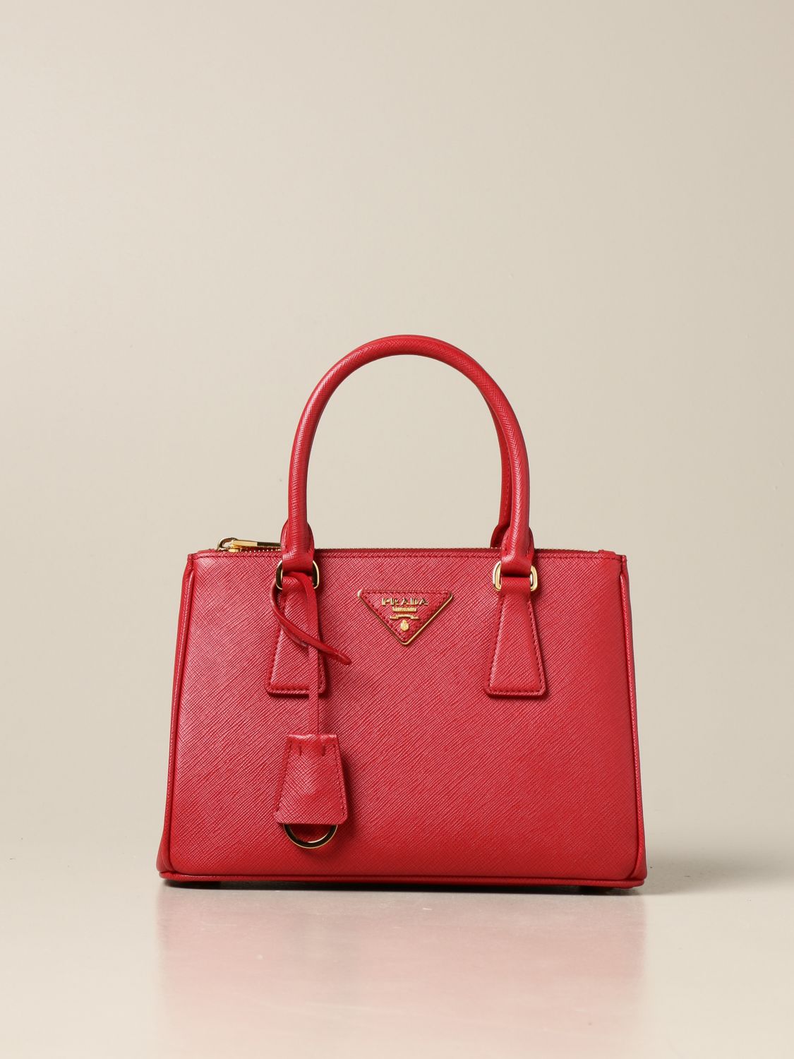 PRADA: Galleria bag in saffiano leather - Coral