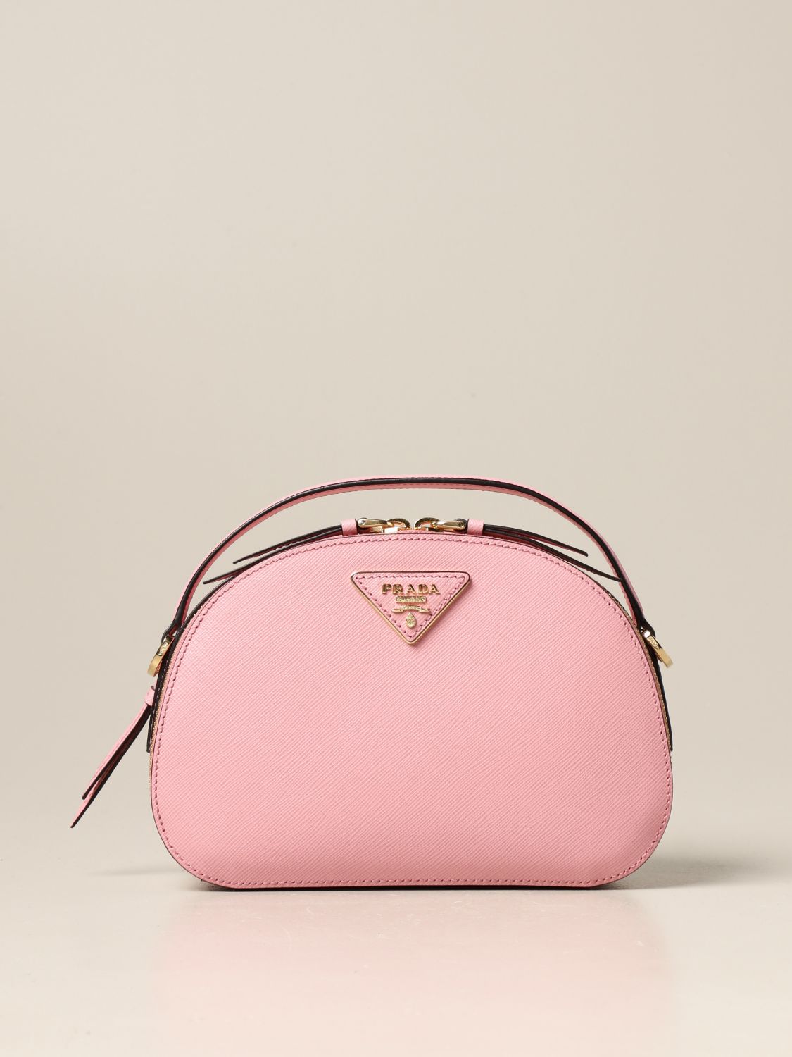 PRADA: Odette bag in saffiano leather - Pink | Prada mini bag 1BH123 NZV  online on 