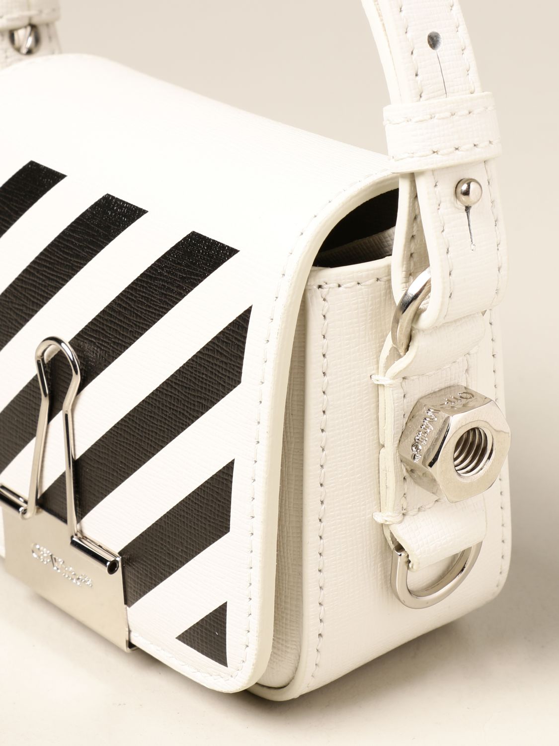 OFF-WHITE: Diag baby Off White bag / waist bag in saffiano leather