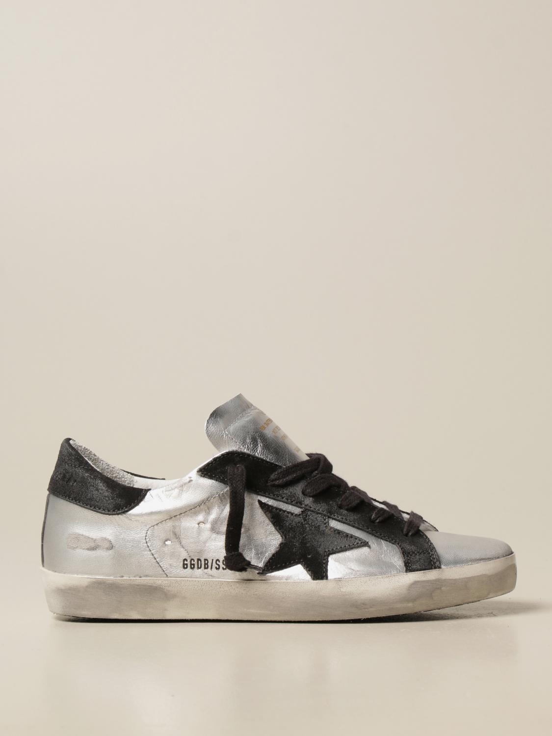 silver golden goose sneakers