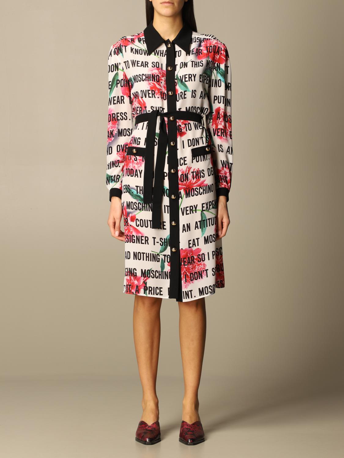 Moschino Couture shirt dress in printed silk