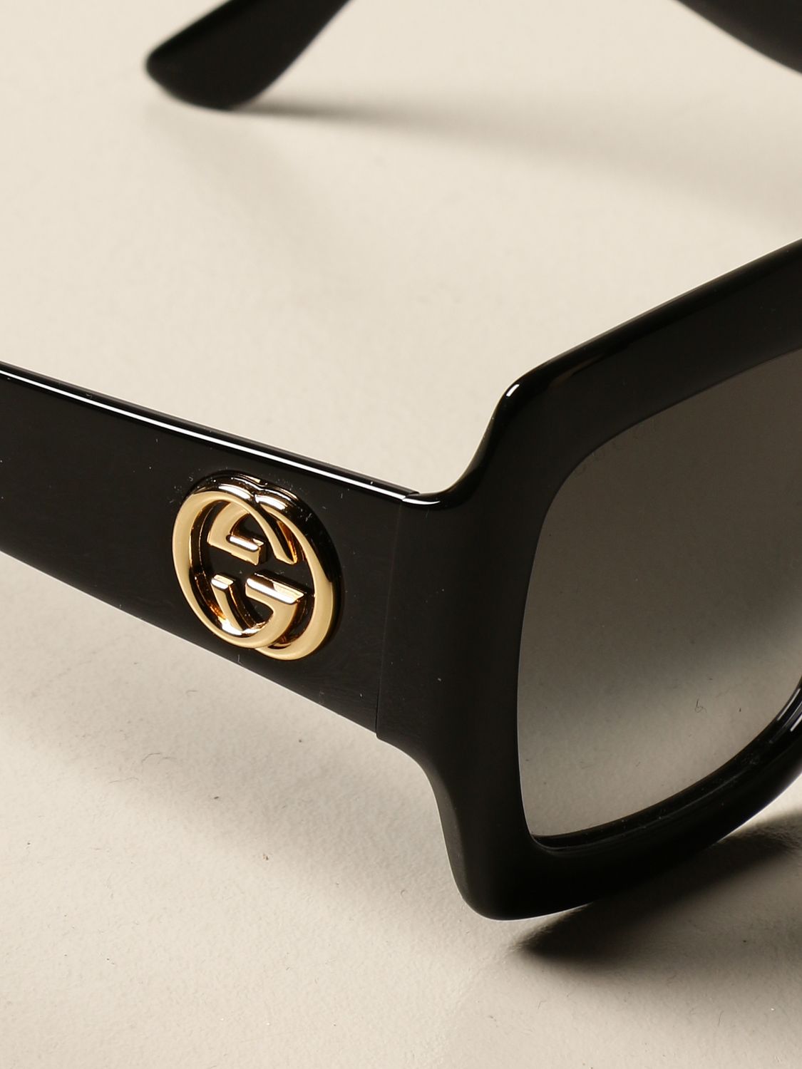GUCCI: acetate sunglasses with GG logo - Black | Gucci glasses GG0053S ...