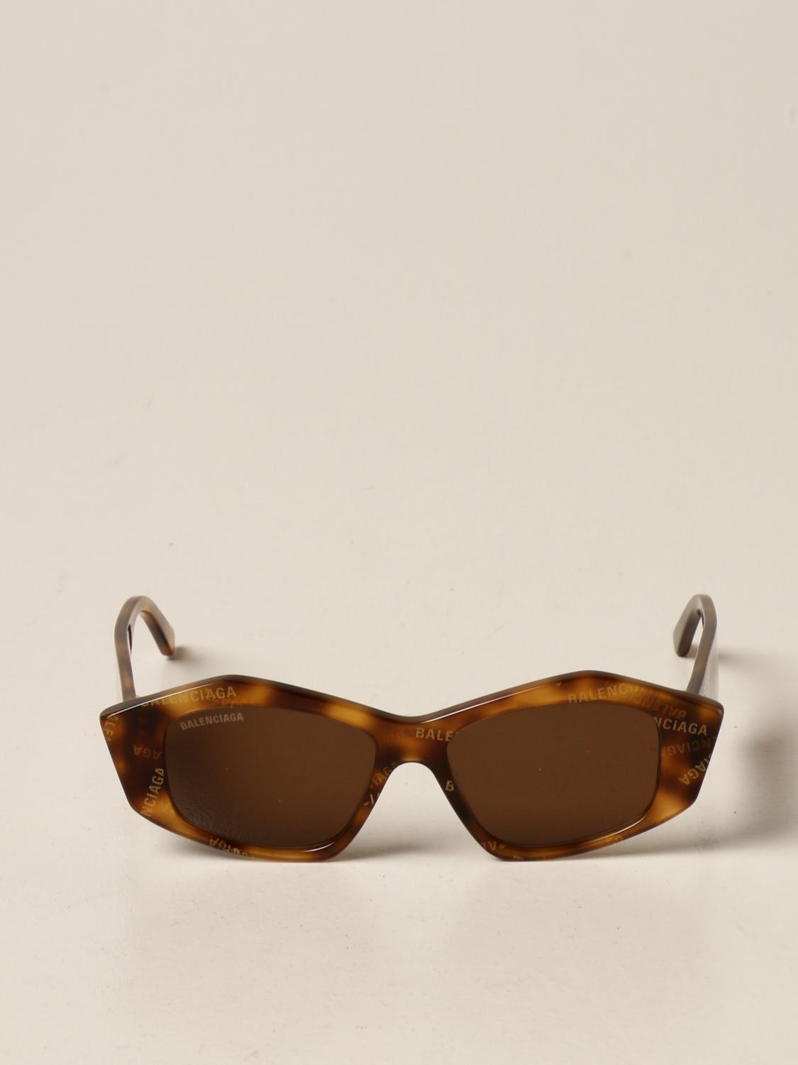 BALENCIAGA: Occhiali da sole in acetato tartarugato - Marrone | Occhiali  Balenciaga BB0106S GIGLIO.COM