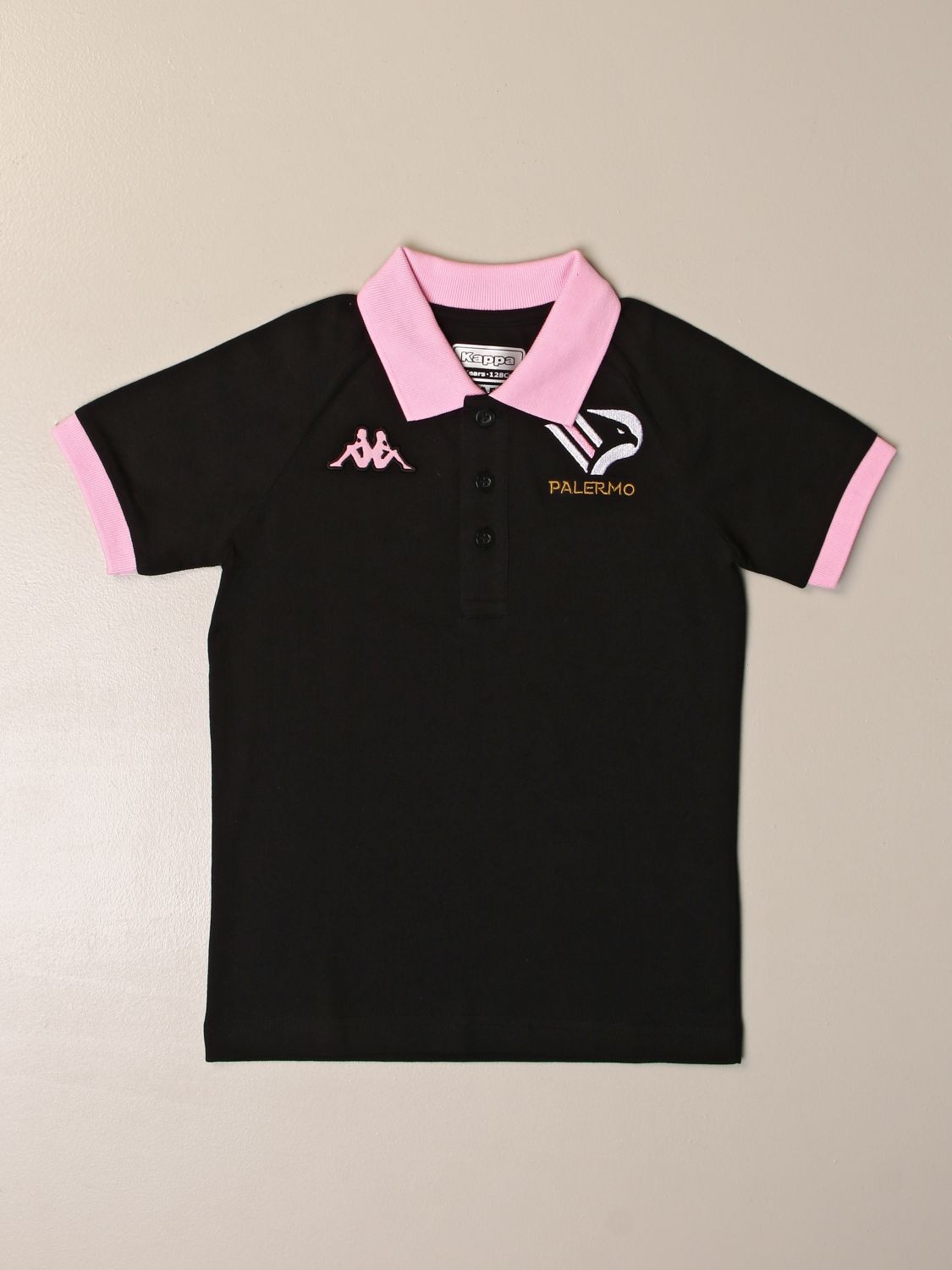 Polo Palermo: Polo avres bambino da gara kappa palermo con logo nero 1