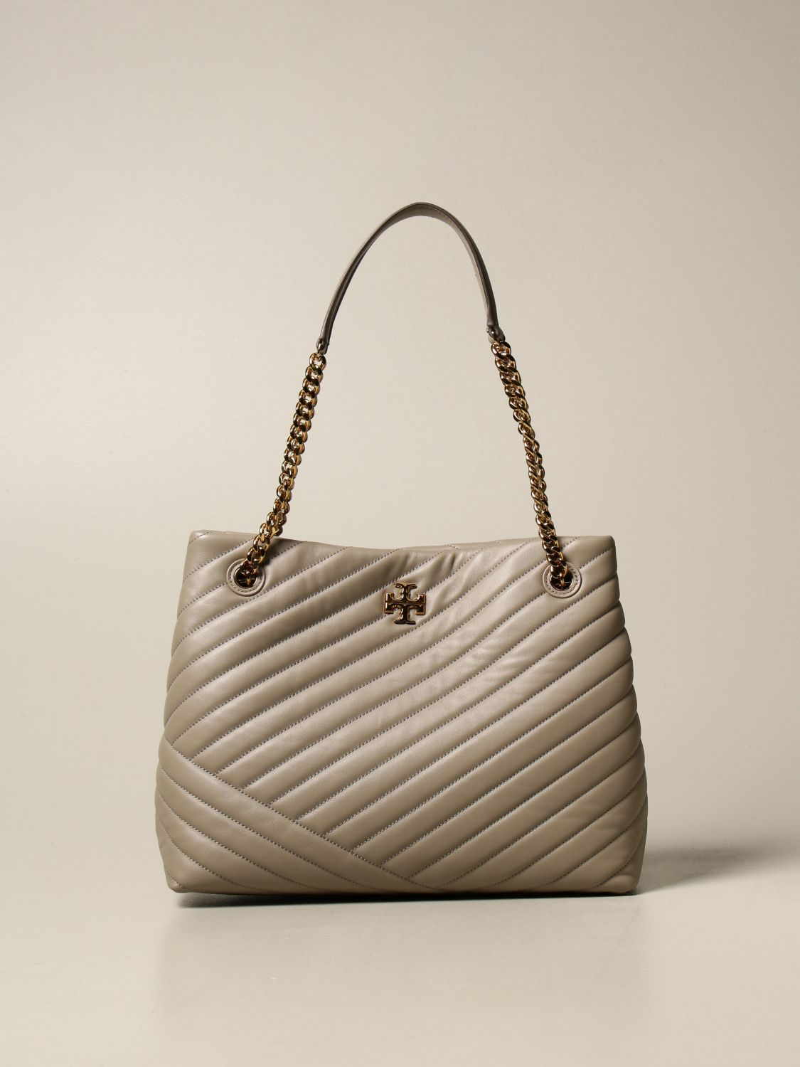 TORY BURCH: Kira bag in quilted leather - Grey | Tory Burch tote bags 56757  online on 