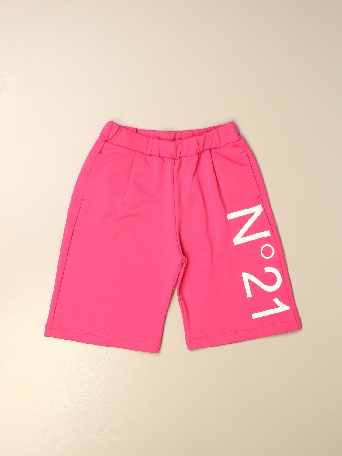 N°21 Kids' N ° 21 Jogging Shorts In Cotton With Logo In Pink