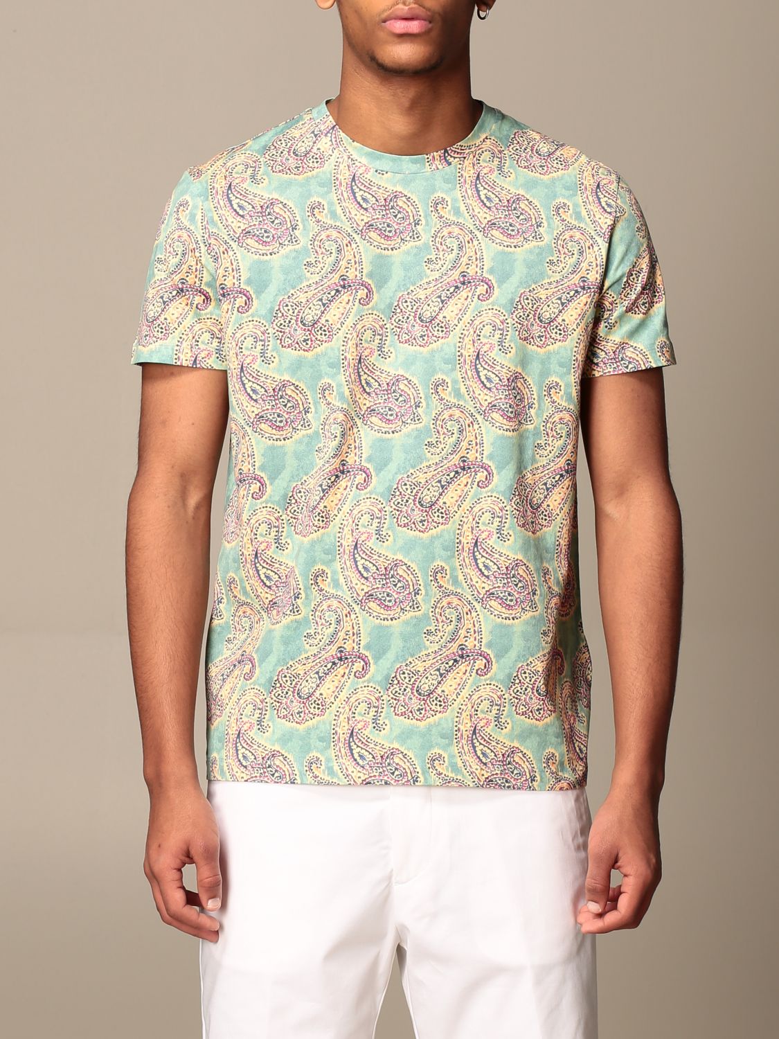 ETRO: t-shirt in Paisley patterned cotton - Multicolor | Etro t-shirt ...