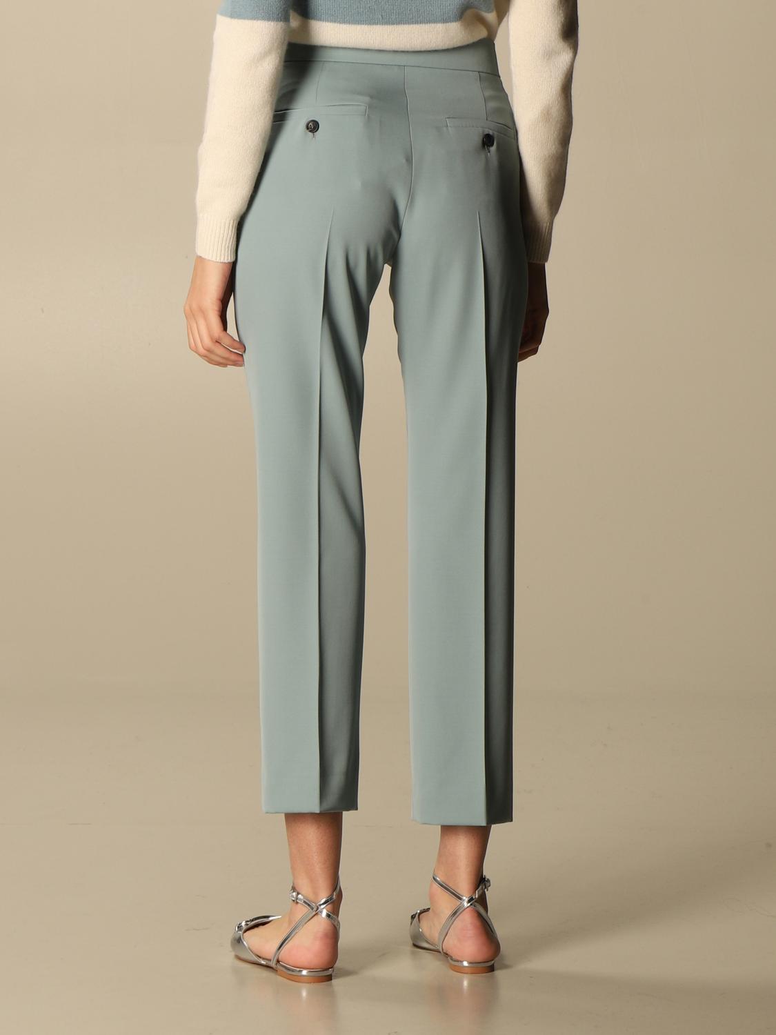 Max Mara Slim Trousers In Wool Pants Max Mara Women Green Pants Max Mara 11311711600 Giglio En 6267