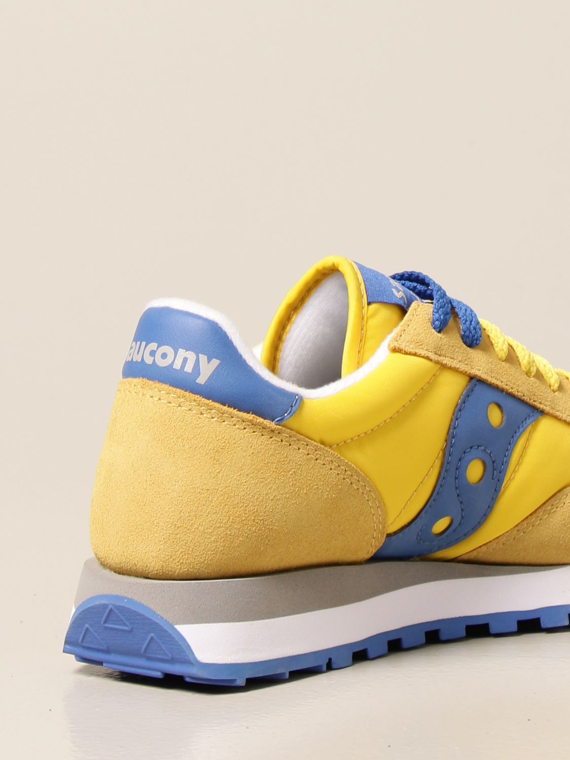 Saucony Outlet: sneakers in synthetic suede and nylon - Yellow ...