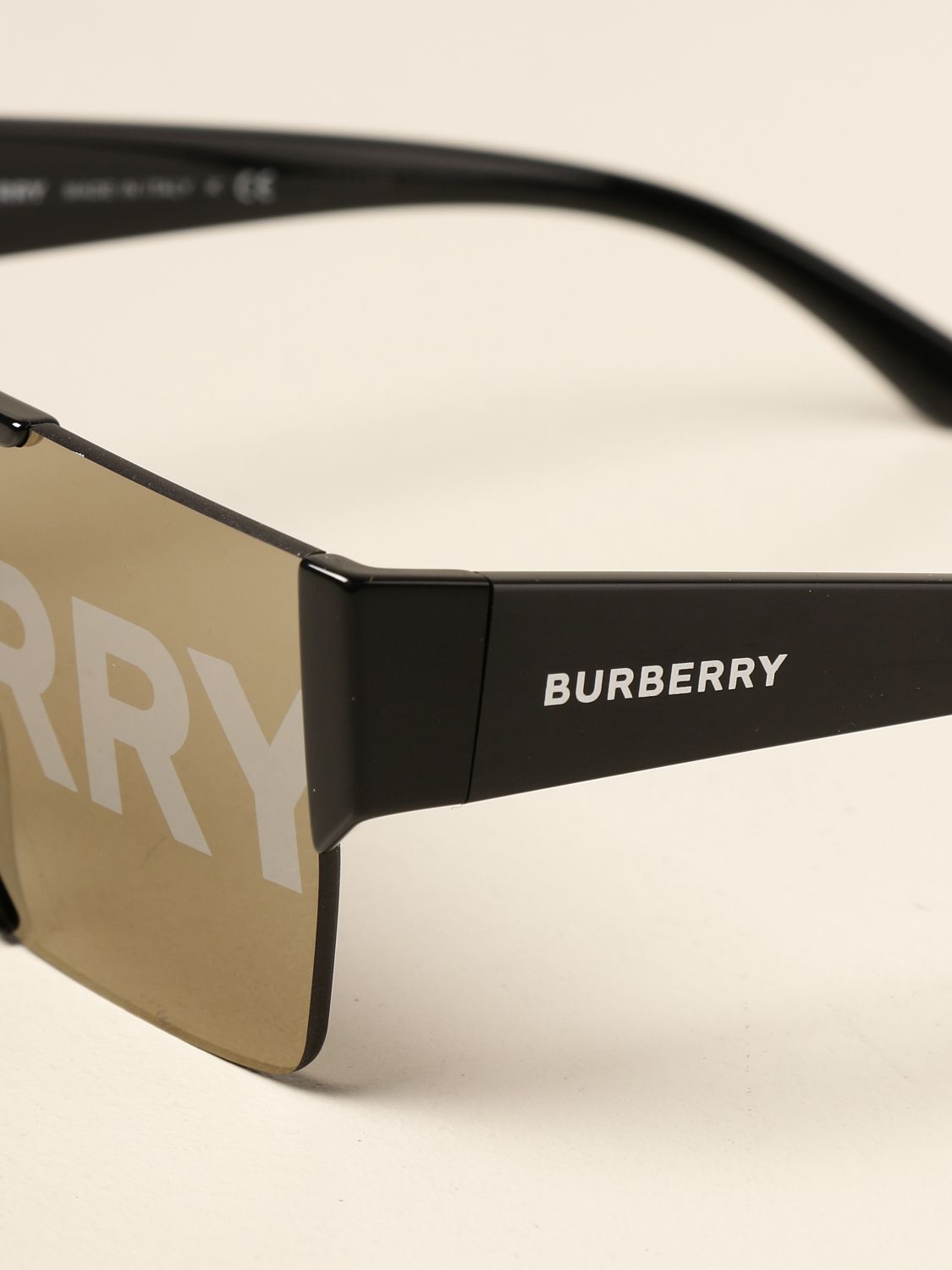 BURBERRY: sunglasses in acetate with logo - Gold | Burberry sunglasses BE  4291 online on 