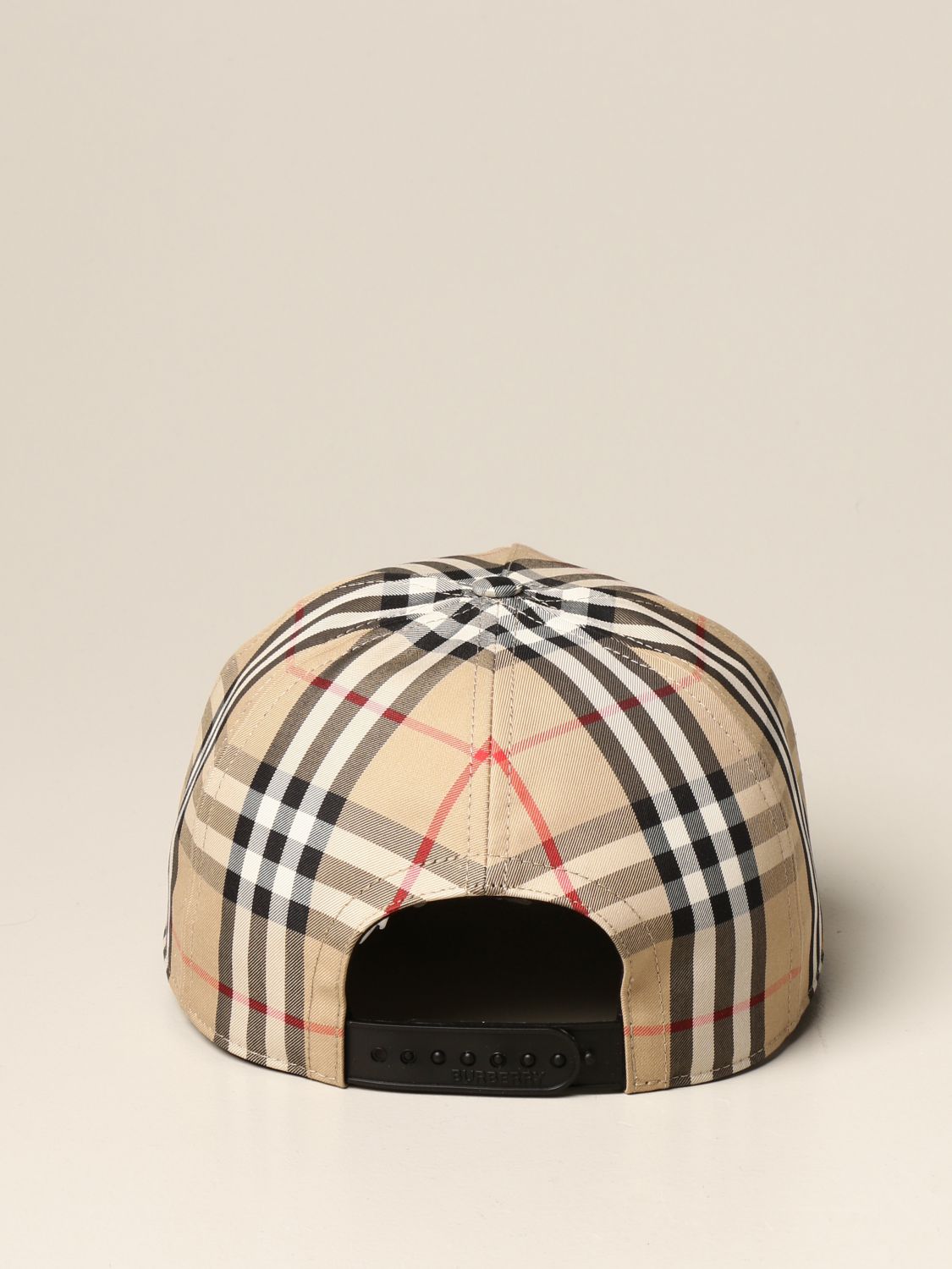 BURBERRY: baseball hat in check cotton with Love print | Hat Burberry