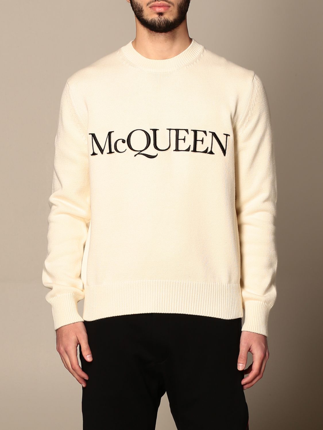 ALEXANDER MCQUEEN: Sweater men - Ivory ...
