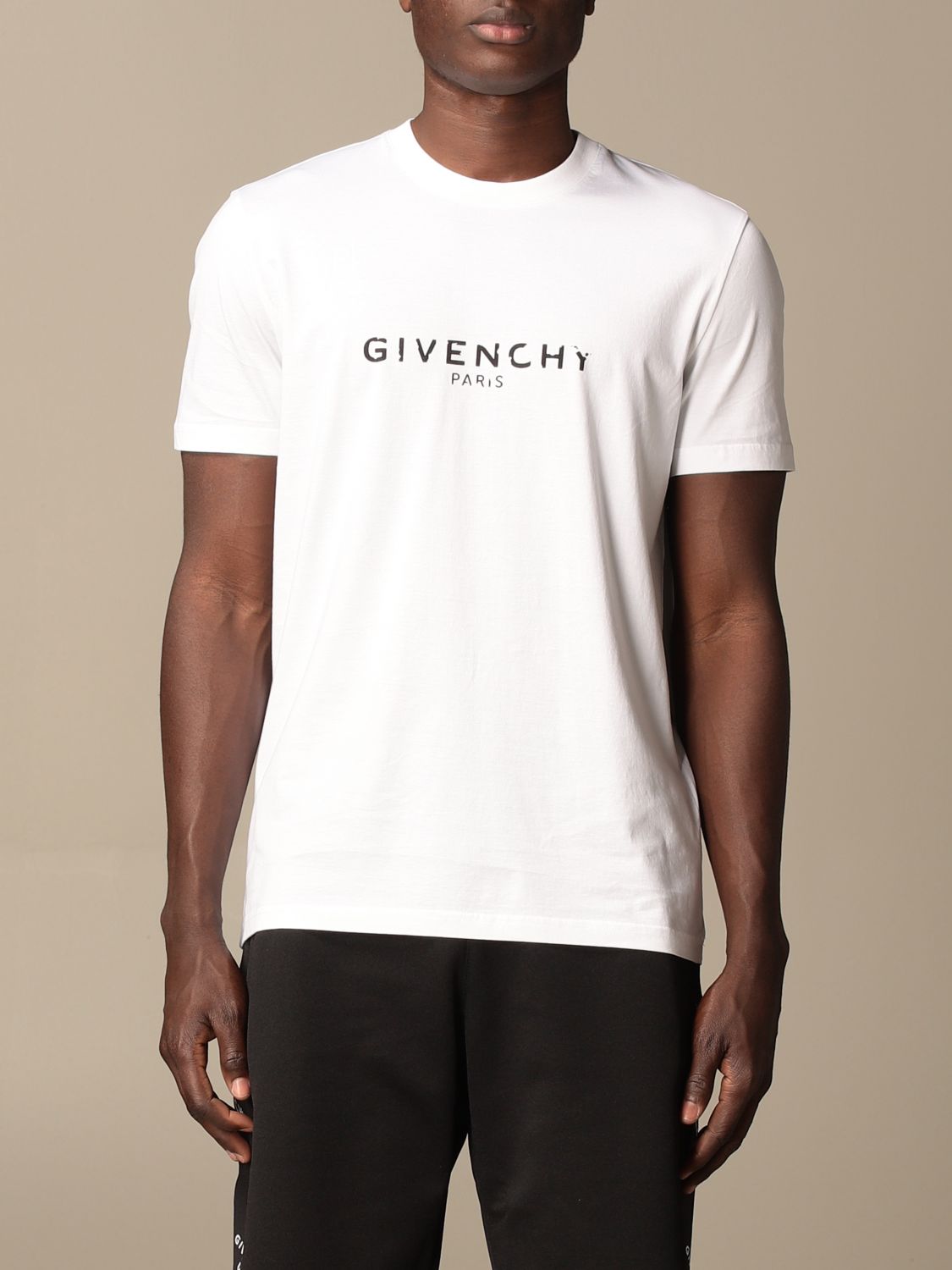 T-shirt Givenchy in cotone con logo | T-Shirt Givenchy Uomo Bianco | T-Shirt  Givenchy BM70K93002 Giglio IT