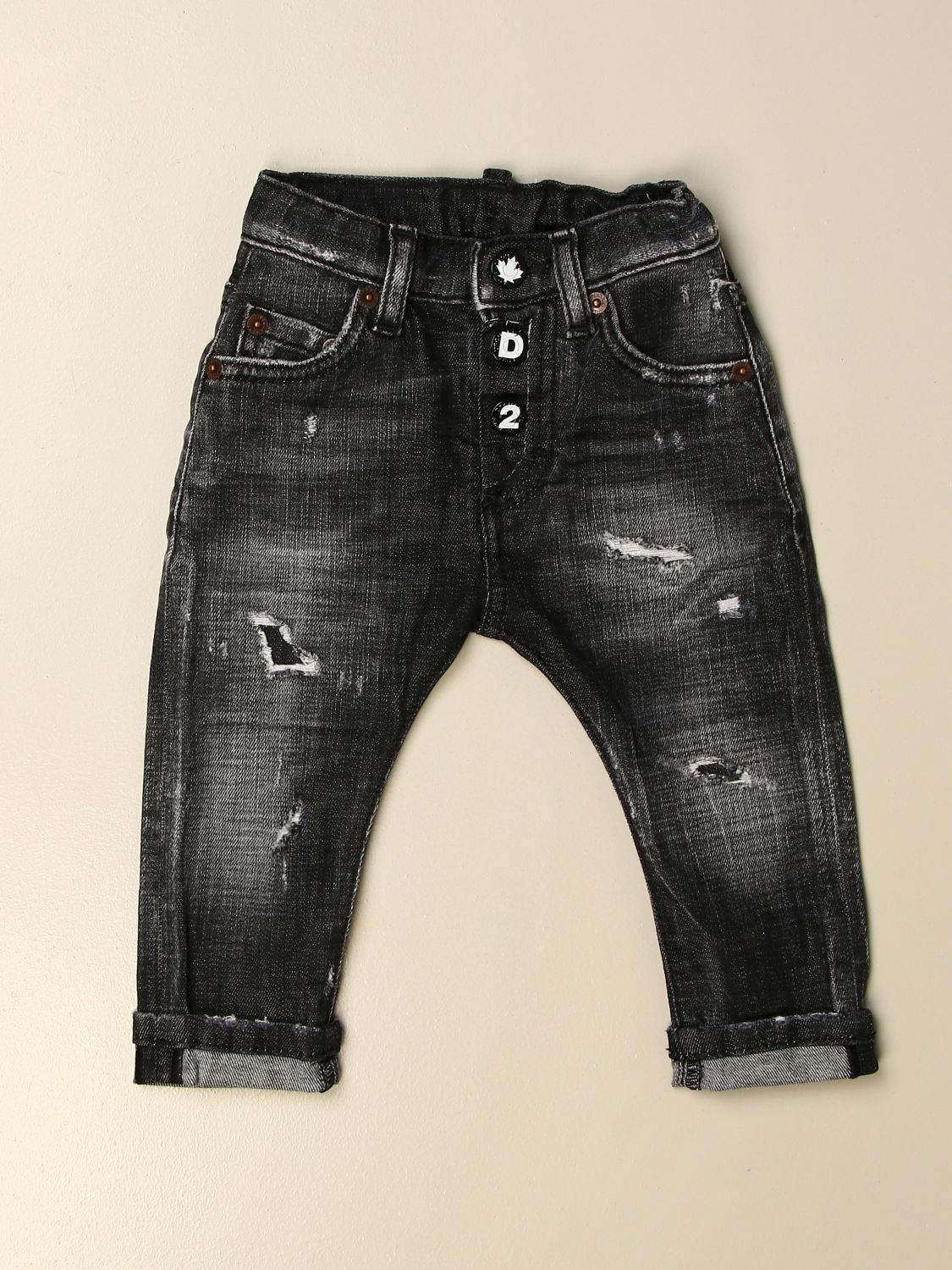 DSQUARED2 JUNIOR: jeans in used denim with tears | Jeans Dsquared2 ...