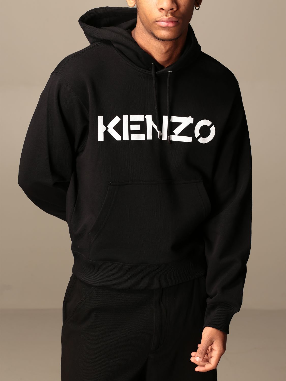 KENZO: cotton hoodie - Black | Sweatshirt Kenzo FA65SW3004MD GIGLIO.COM