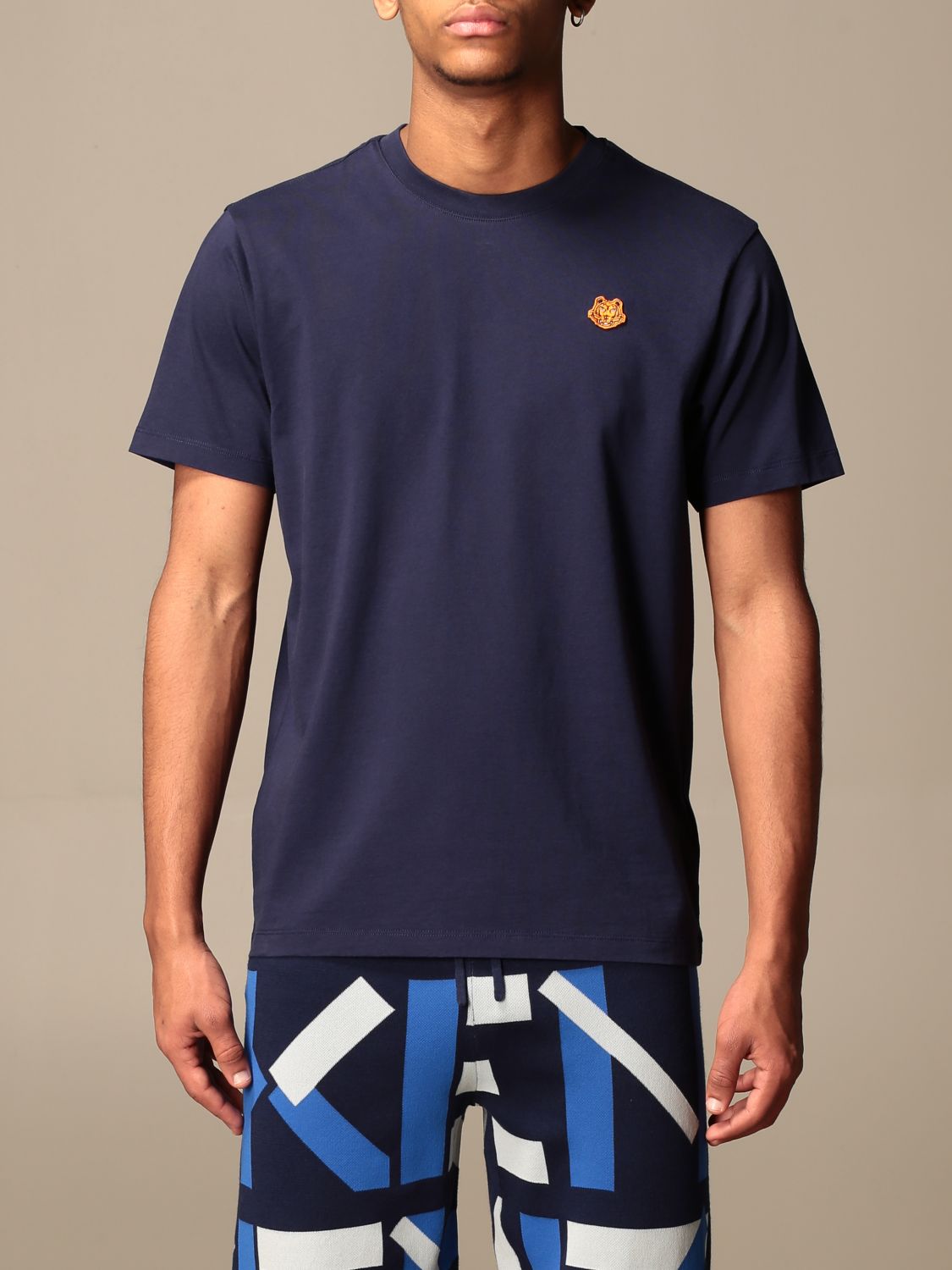 KENZO: cotton T-shirt with Tiger Paris logo | T-Shirt Kenzo Men Marine ...