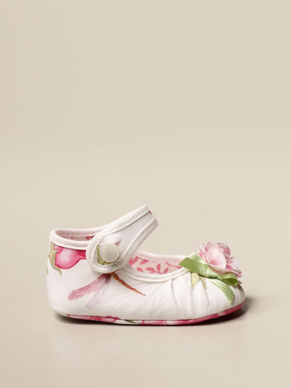 Scarpe Monnalisa: Ballerina Monnalisa a fantasia floreale bianco 1