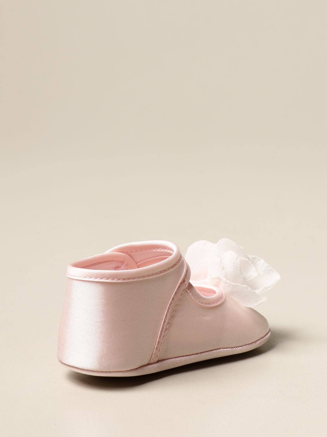 Scarpe Monnalisa: Ballerina Monnalisa in raso con applicazione floreale rosa 3