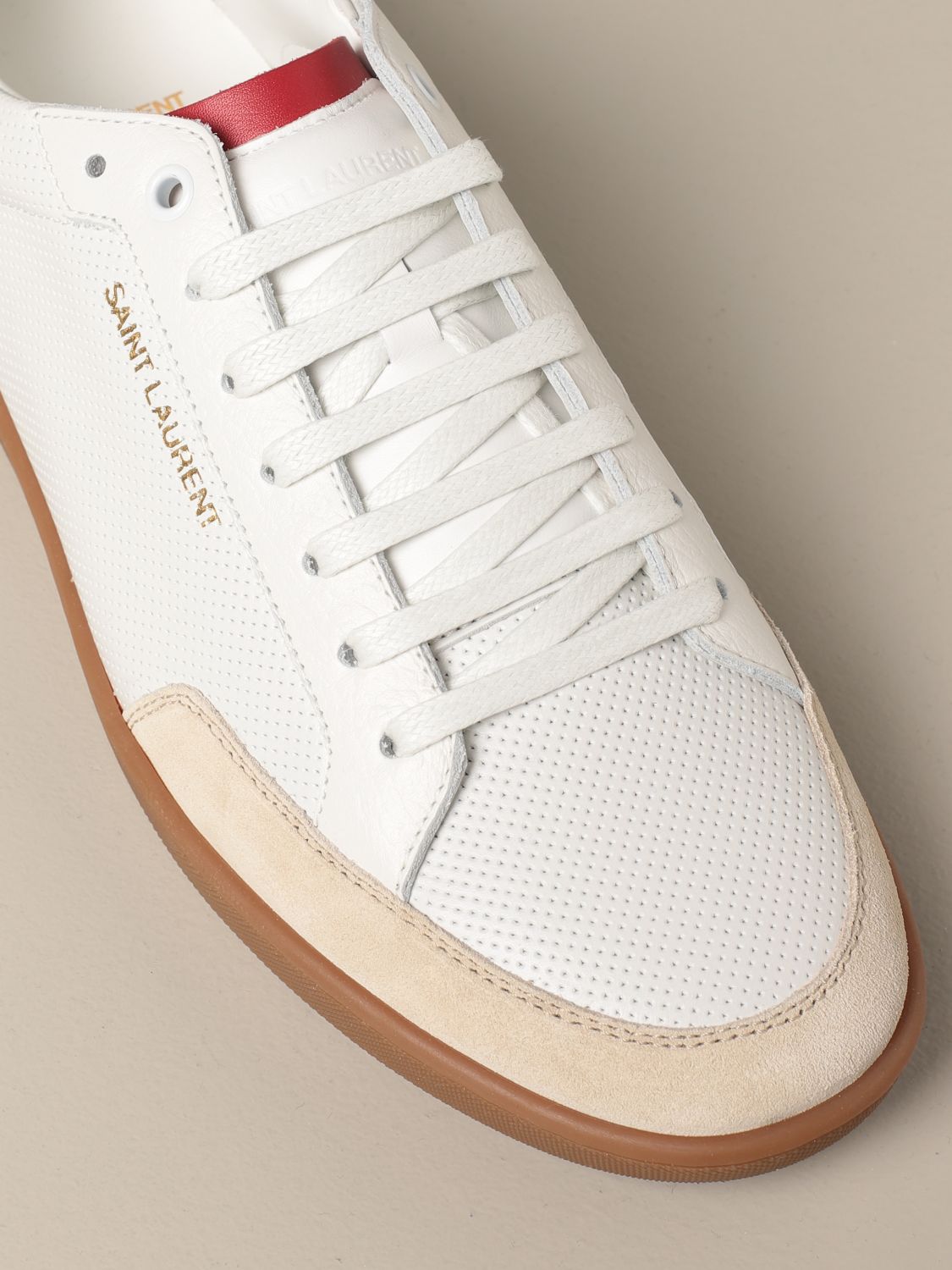SAINT LAURENT: Court Classic SL / 10 trainers in perforated 