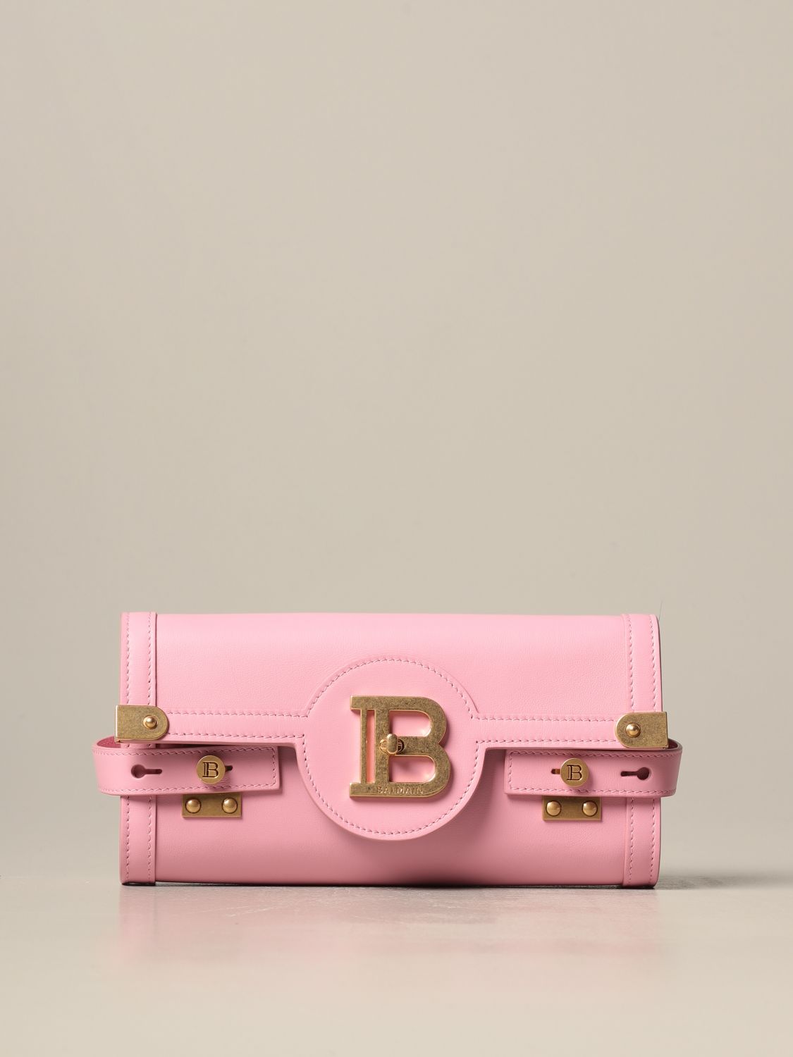 BALMAIN: B-Buzz 23 bag in leather with monogram | Crossbody Bags ...