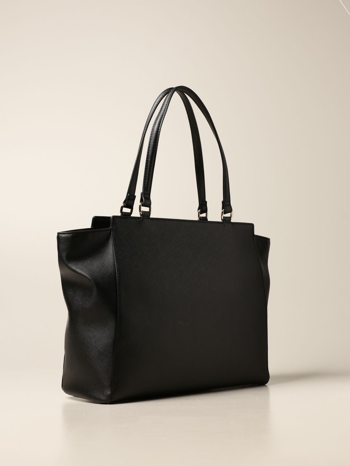 TWINSET: Twin-set bag in saffiano synthetic leather - Black | Twinset ...