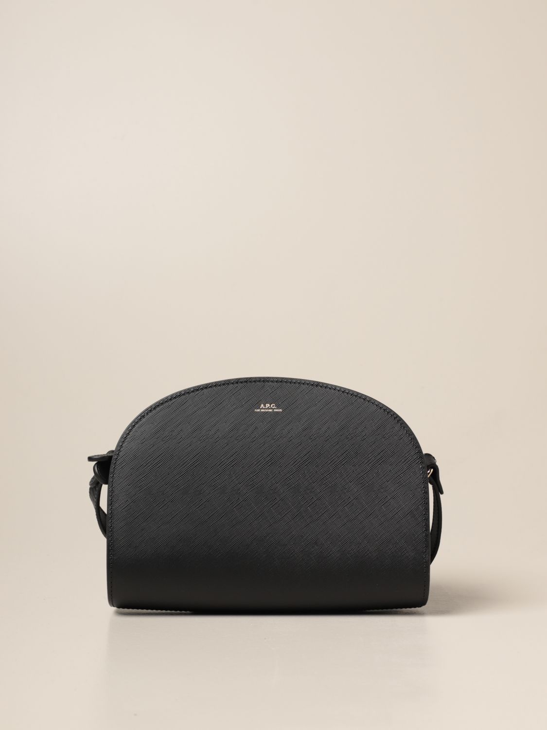 Polène | Bag - Béri with Chain - Black Textured Leather