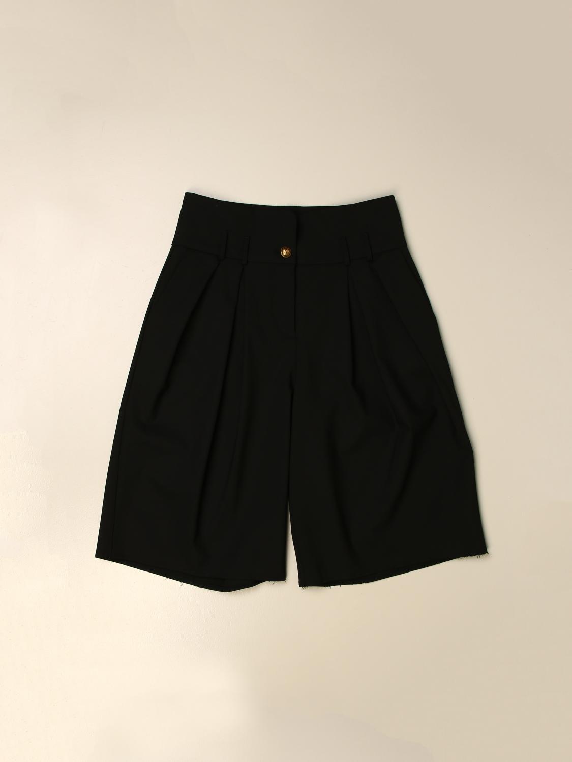 Balmain Outlet: Pantaloncino in misto lana - Nero | Pantaloncino Balmain  6O6219 OC090 GIGLIO.COM