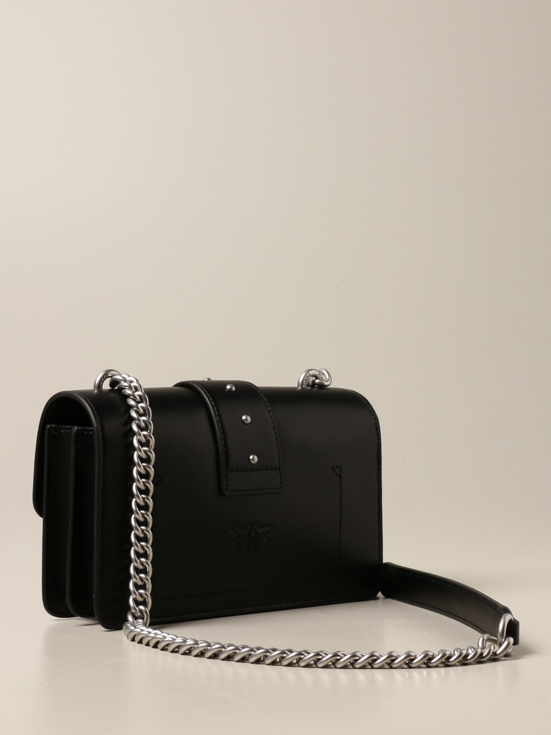 PINKO: Love Mini Icon Simply bag in leather - Black | Pinko tote bags 1P227N-Y6XU online on 