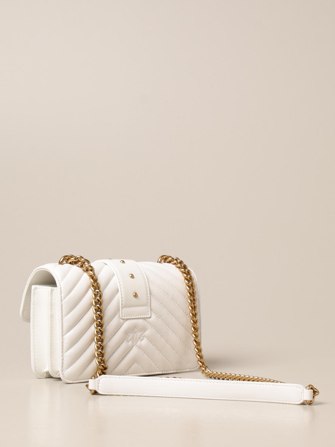 PINKO Love Mini Icon Simply bag in quilted nappa White Crossbody