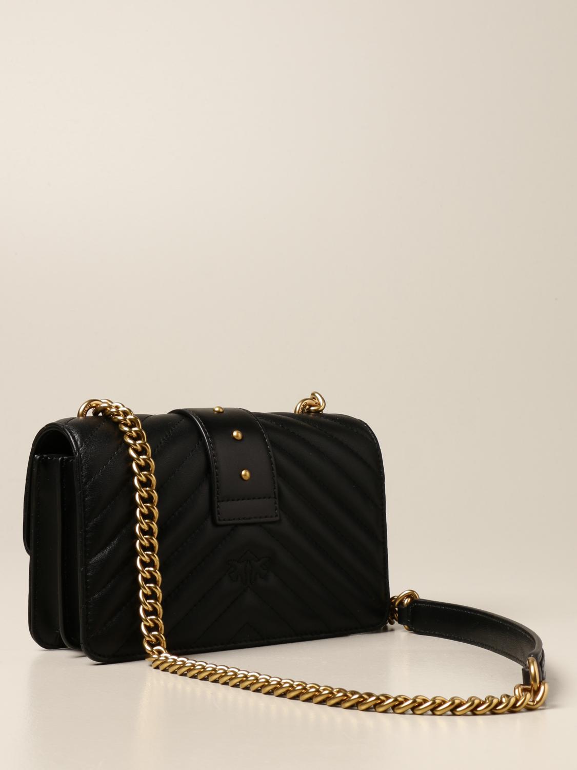 PINKO Love Mini Icon Simply bag in quilted nappa Black Pinko