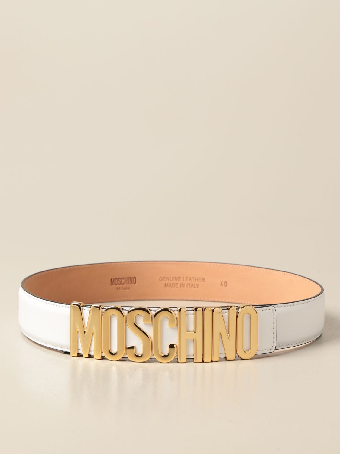 BOUTIQUE MOSCHINO: Moschino Boutique leather belt with lettering buckle ...