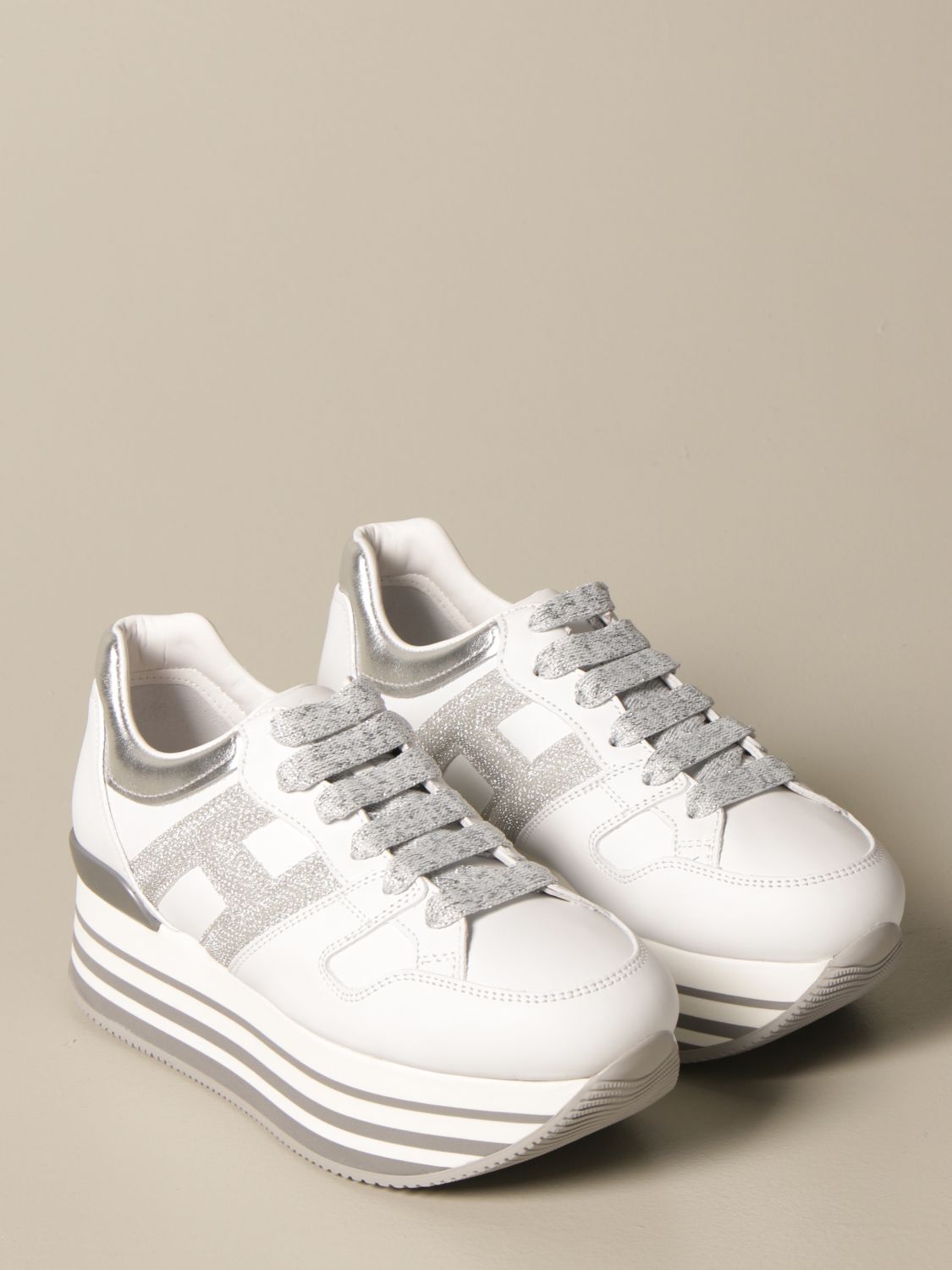 Sneakers Hogan de Cuero de color Blanco Mujer Zapatos de Zapatillas de Zapatillas de corte bajo 
