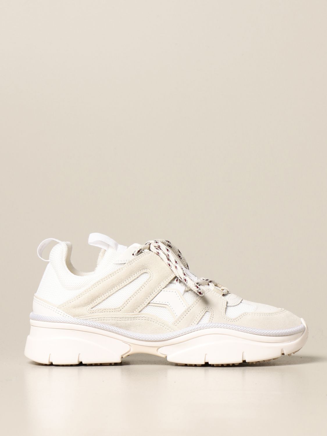 ISABEL MARANT: in mesh suede Yellow Cream | Isabel Marant sneakers BK005221P032S online on GIGLIO.COM