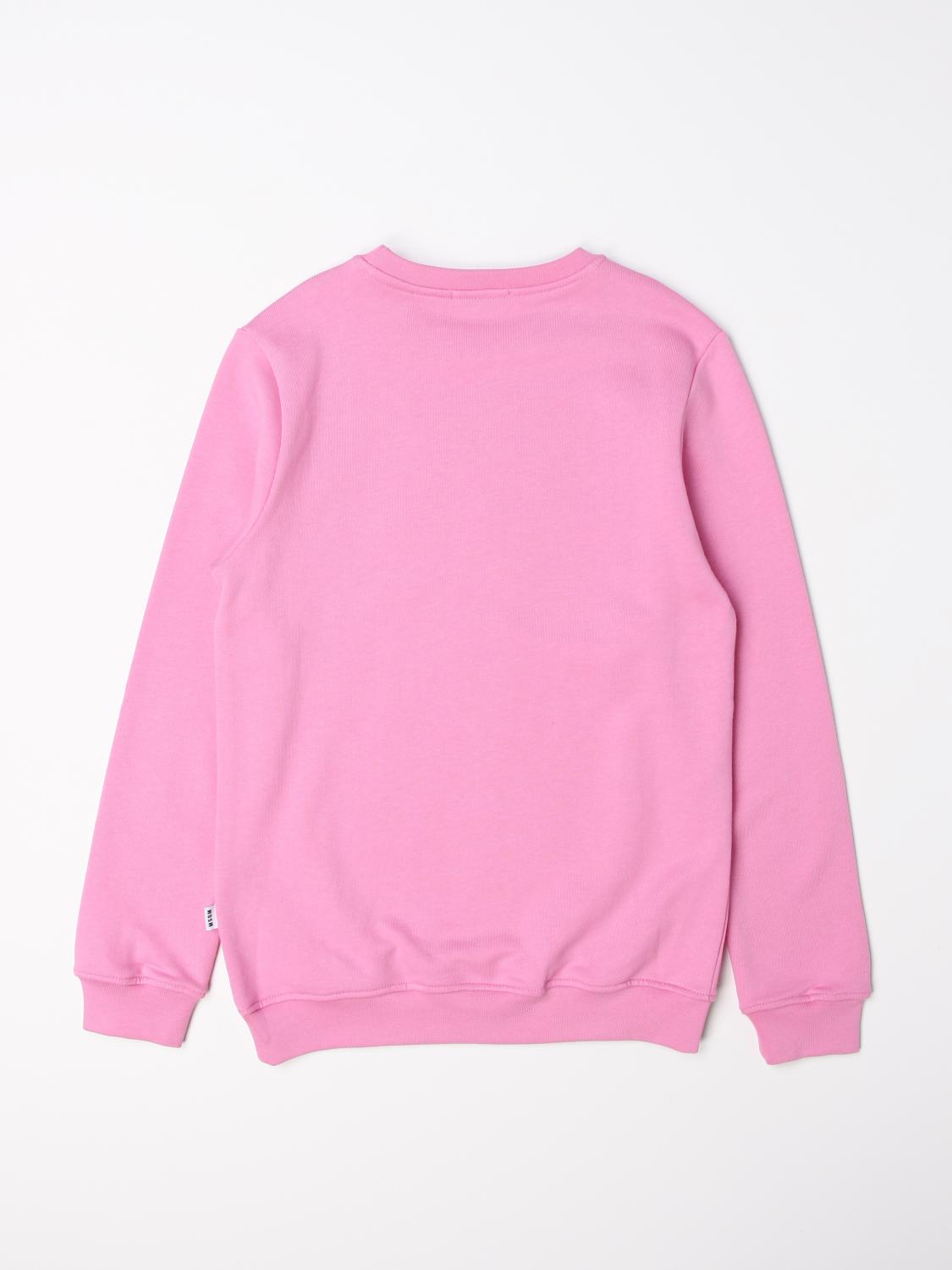 MSGM KIDS crewneck sweatshirt with logo Sweater Msgm Kids Kids Pink
