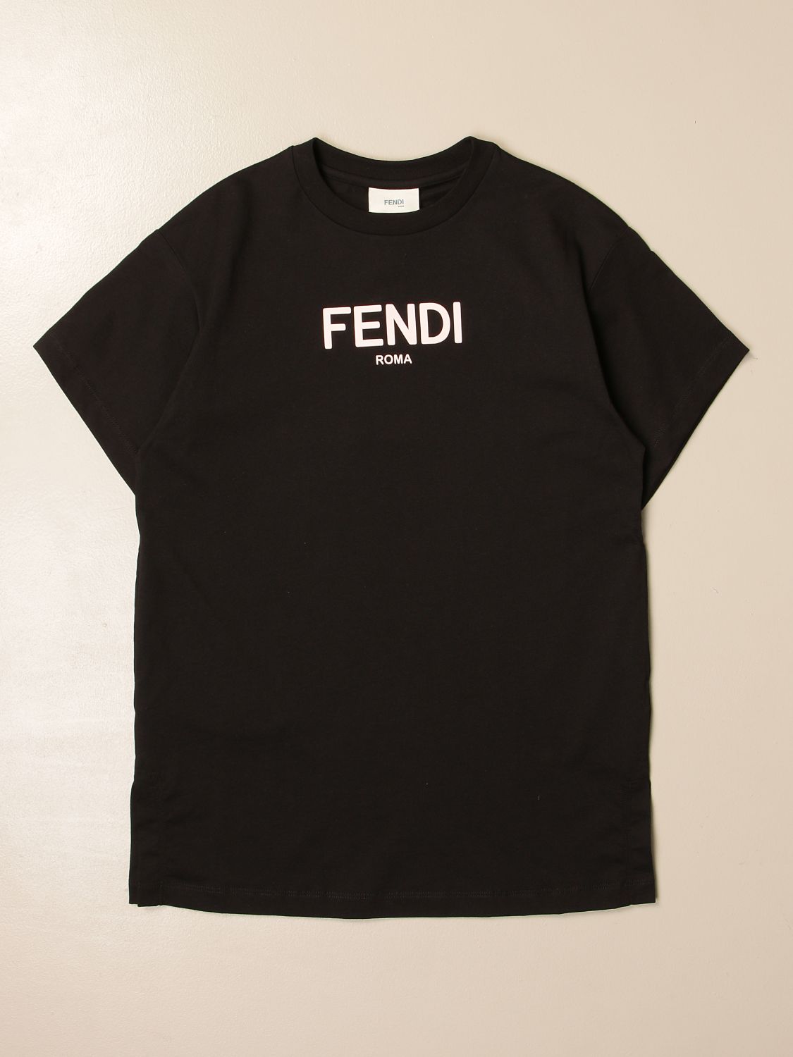 FENDI: cotton T-shirt with logo - Black | T-Shirt Fendi JFI225 AEXL ...