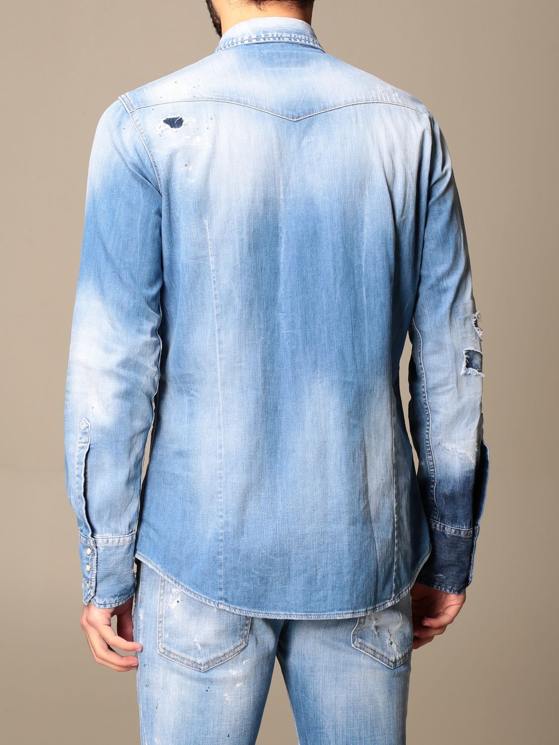 Giglio.com Uomo Abbigliamento Camicie Camicie denim Camicia di jeans con logo 