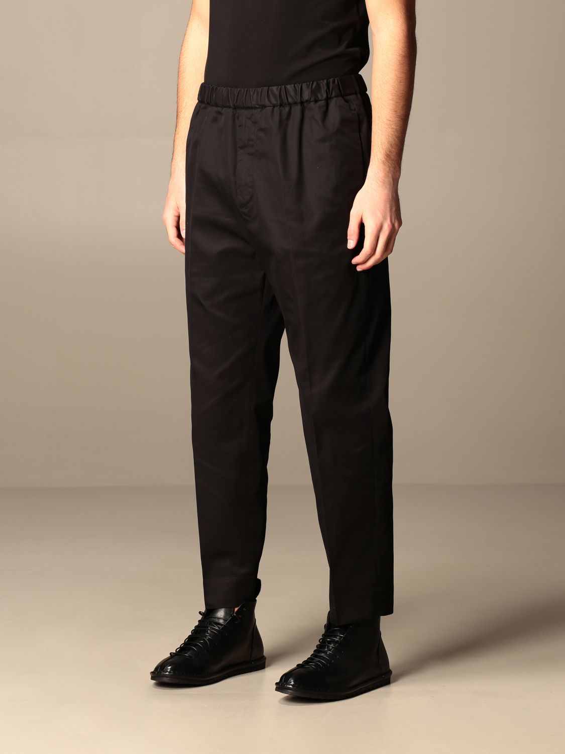 JIL SANDER: jogging trousers with welt pockets - Black | Jil Sander ...