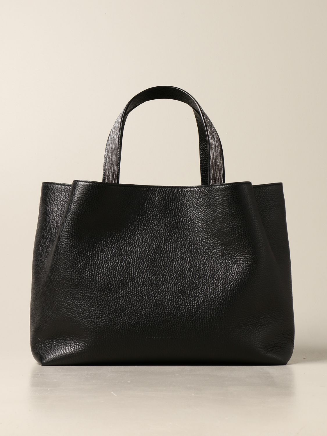 FABIANA FILIPPI: bag in hammered leather - Black | Fabiana Filippi ...