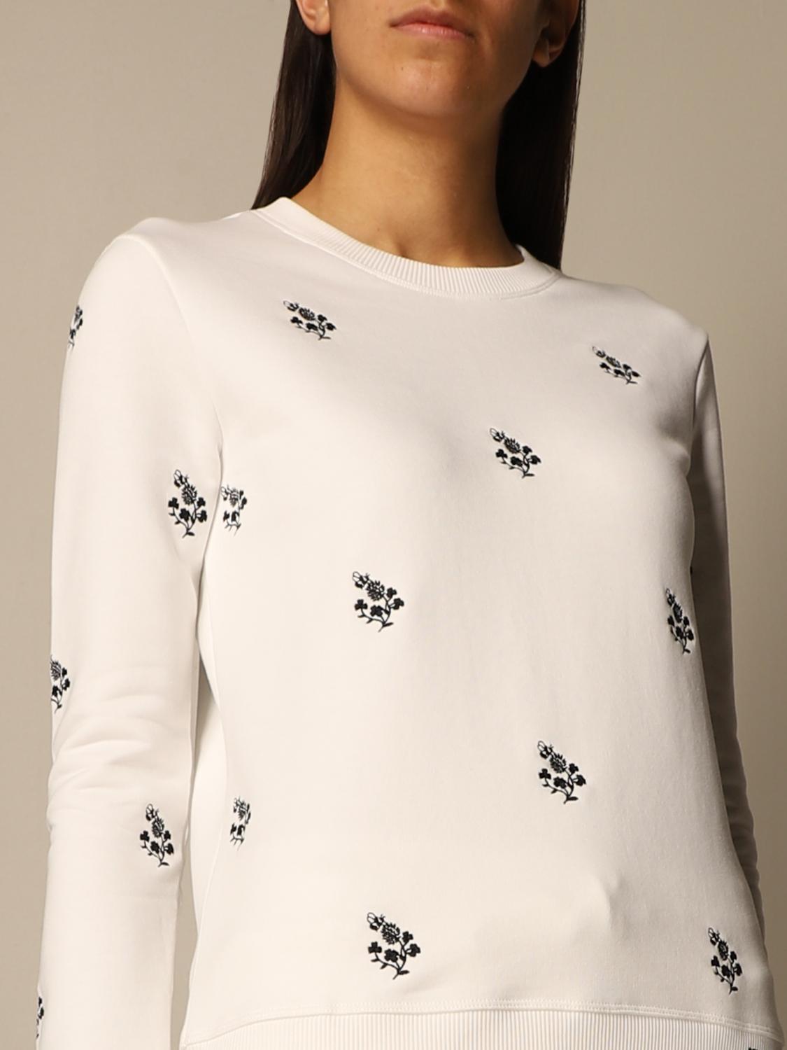 womens red crewneck sweatshirt