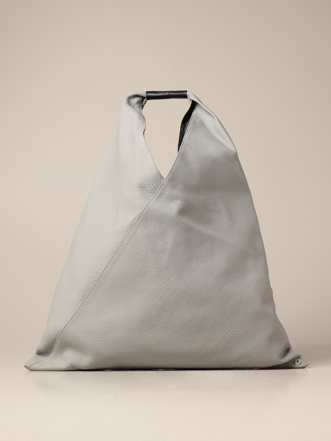 Japanese Fondo Mini Faux Leather Tote Bag in Grey - MM 6 Maison Margiela